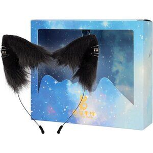 Anime Faux Fur Cat Fox Wolf Ears Headband Halloween Cosplay Accessory